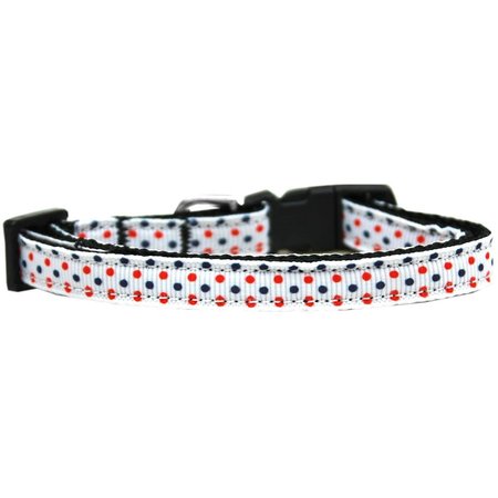 MIRAGE PET PRODUCTS Patriotic Polka Dots Nylon Ribbon Cat Safety Collar 125-179 CT